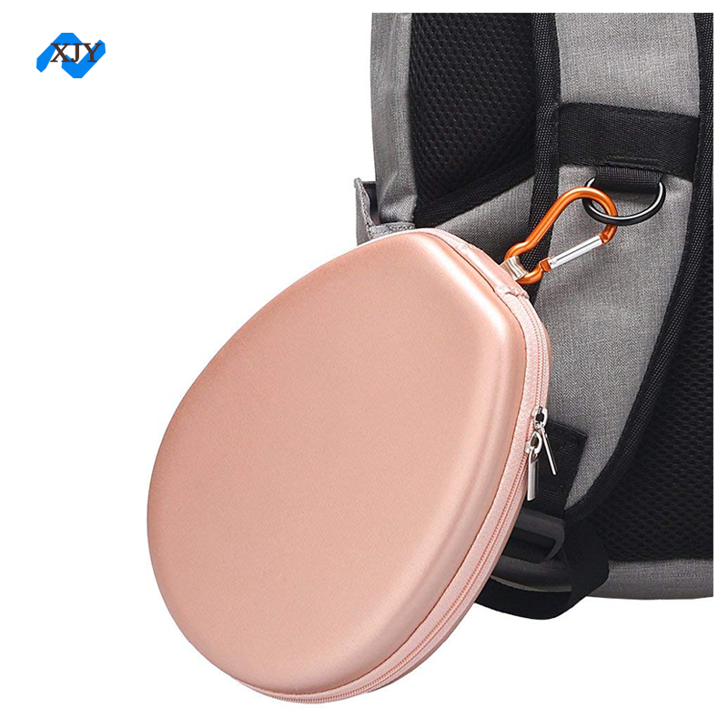 Shockproof Rose Gold Pu Leather Hard Protective Stereo Headset Packaging Storage Eva Box Case